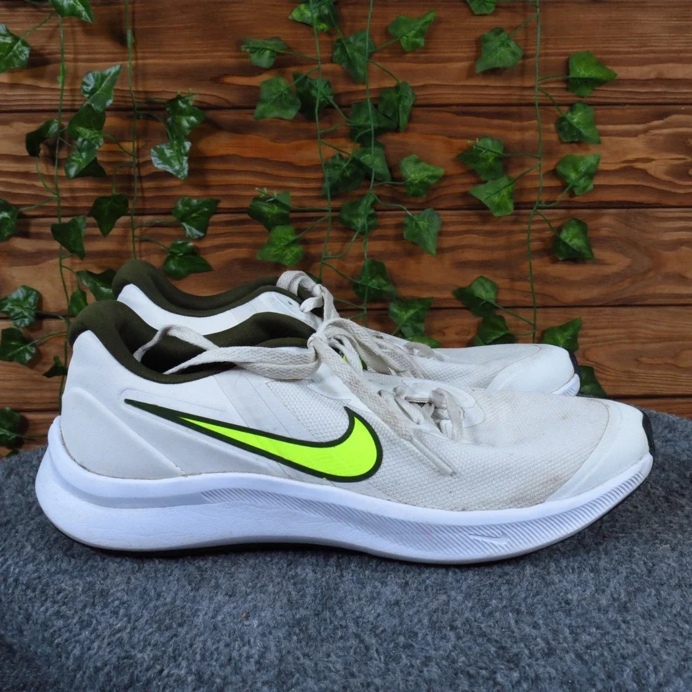 Nike Star Runner 3 Kids Running Shoes Size 7Y Athletic White Volt DA2776-011